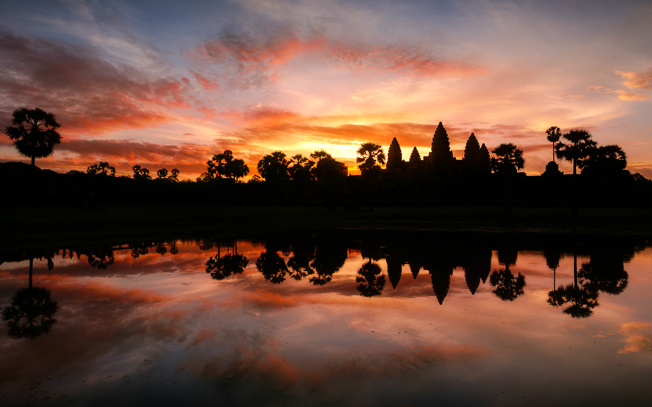 Sky Ablaze Sunrise at Angkor Wat