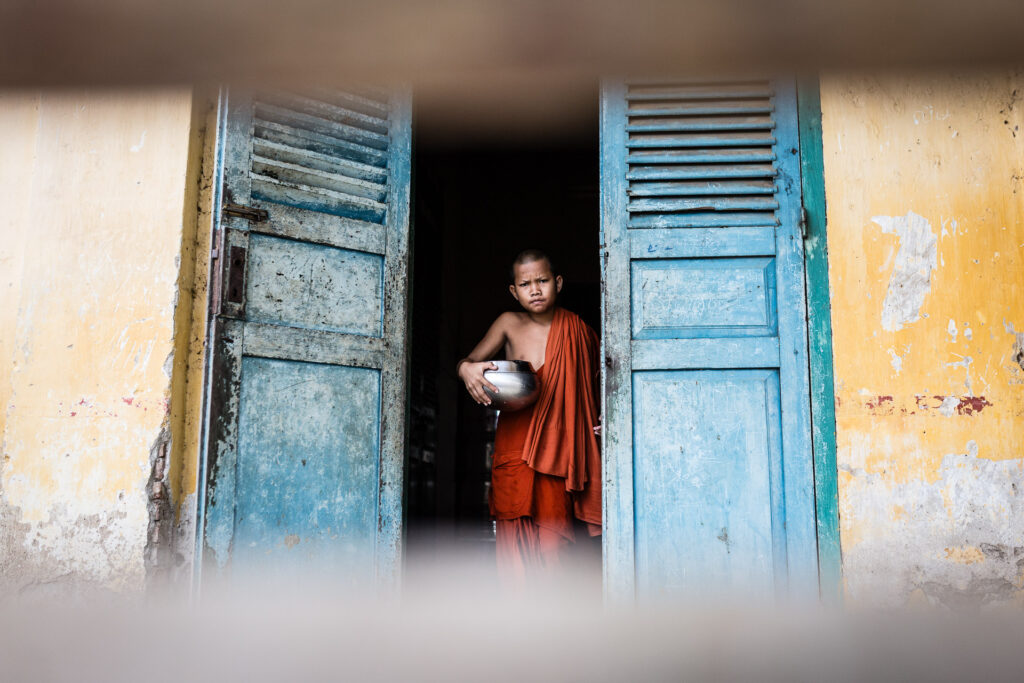 Monk in an old monastery
