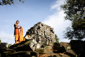 Monk in the the temples