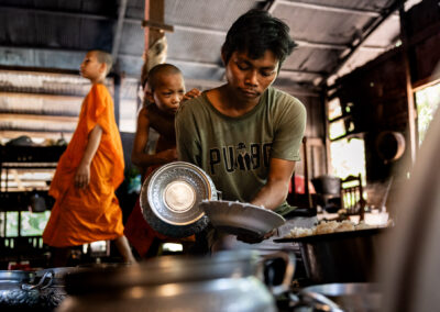 Rice is ready for the monks